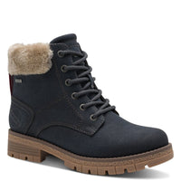 S Oliver Womens NAVY / 4UK S.Oliver Womens Navy Lace Up Ankle Boots 5-26227-43