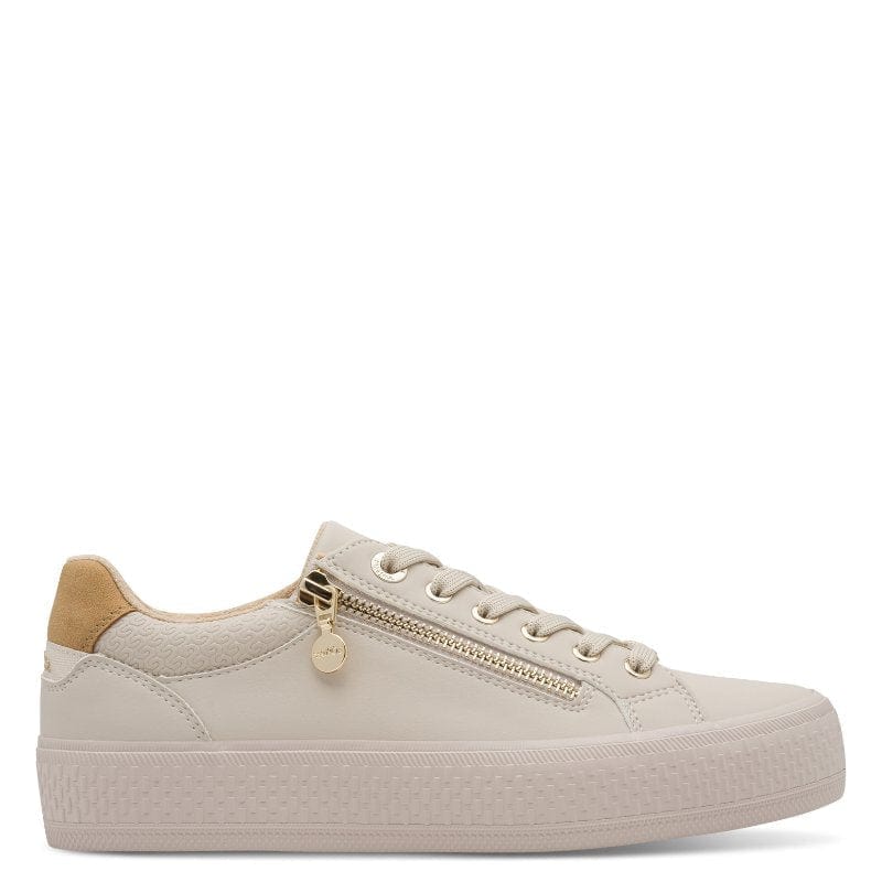 S Oliver Womens S.Oliver Womens Beige Lace-Up Fashion Trainer 5-23600-42