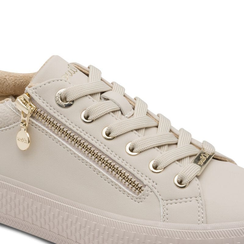 S Oliver Womens S.Oliver Womens Beige Lace-Up Fashion Trainer 5-23600-42