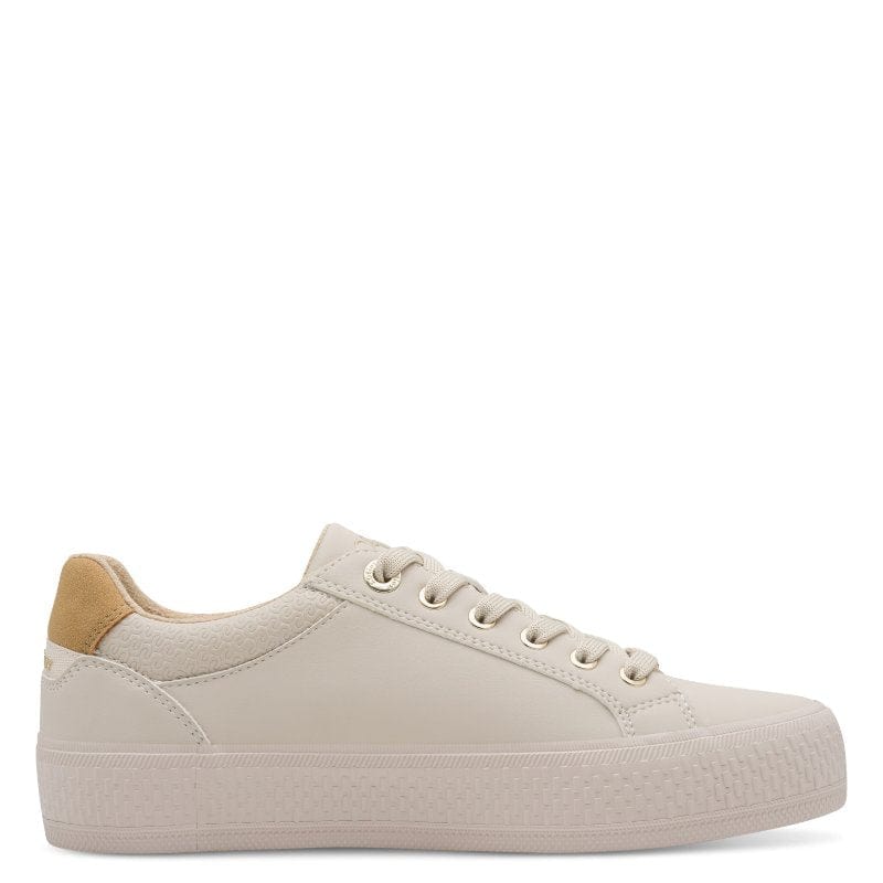 S Oliver Womens S.Oliver Womens Beige Lace-Up Fashion Trainer 5-23600-42