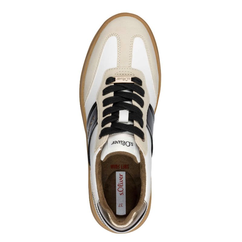 S Oliver Womens S.Oliver Womens Beige Lace-Up Fashion Trainer 5-23623-43