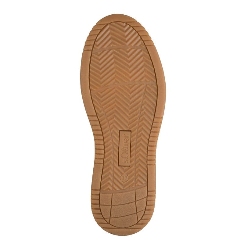 S Oliver Womens S.Oliver Womens Beige Lace-Up Fashion Trainer 5-23632-45