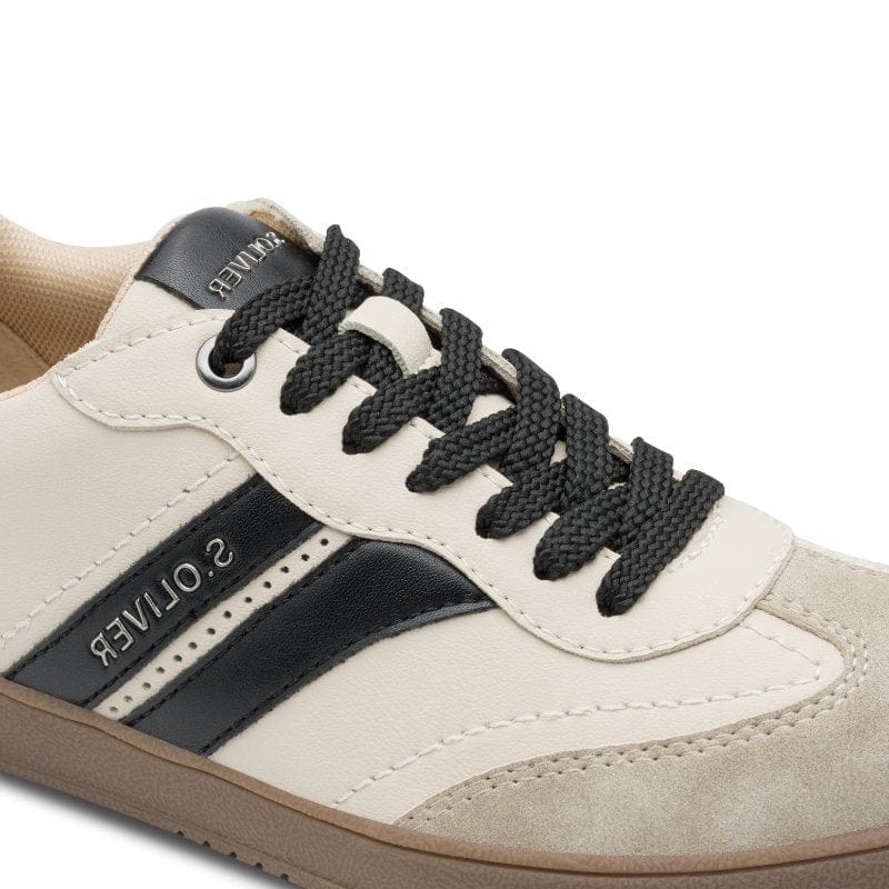 S Oliver Womens S.Oliver Womens Beige Lace-Up Fashion Trainer 5-23652-44