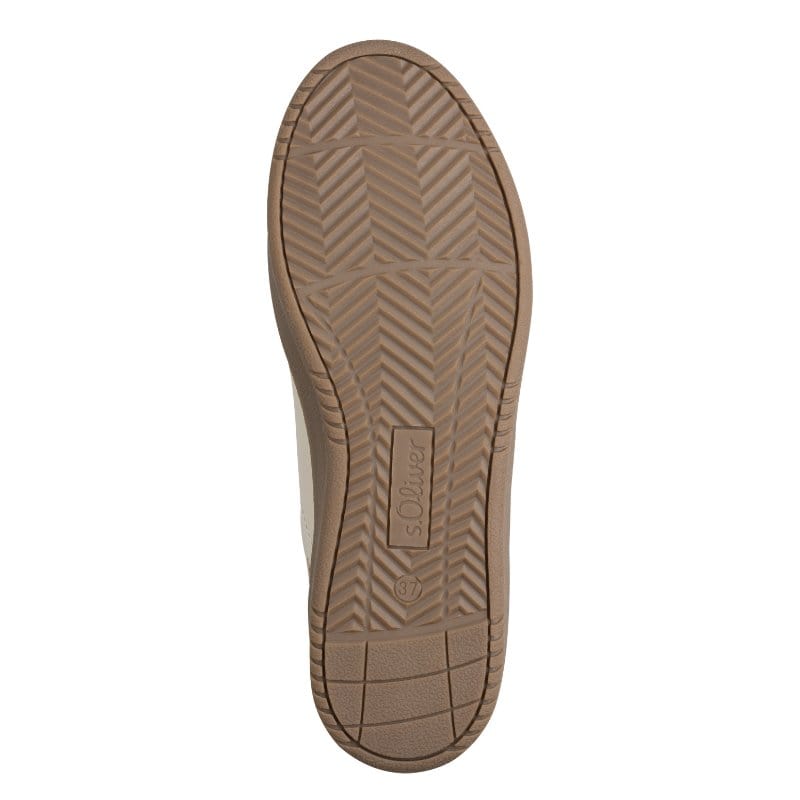 S Oliver Womens S.Oliver Womens Beige Lace-Up Fashion Trainer 5-23652-44