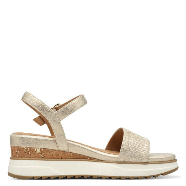 S Oliver Womens S.Oliver Womens Beige Wedge Sandal 5-28708-42
