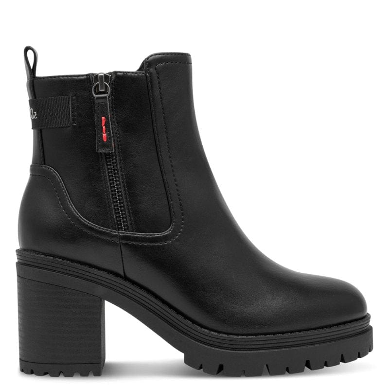 S Oliver Womens S.Oliver Womens Black Side Zip Heels Ankle Boots 5-25322-41