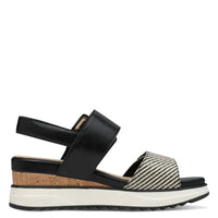 S Oliver Womens S.Oliver Womens Black Wedge Sandal 5-28705-44