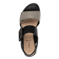 S Oliver Womens S.Oliver Womens Black Wedge Sandal 5-28705-44