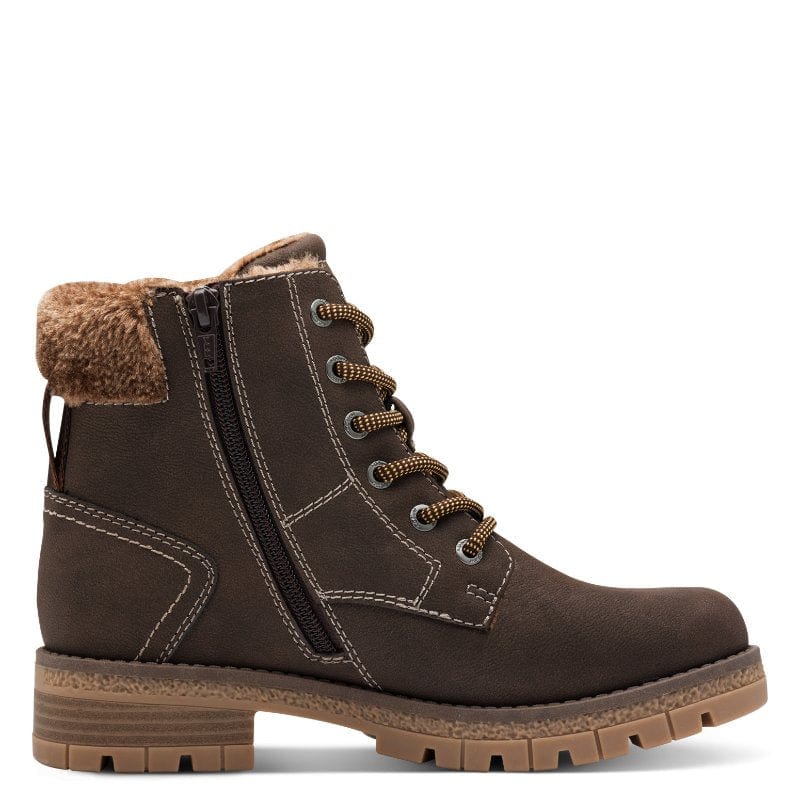 S Oliver Womens S.Oliver Womens Brown Lace Up Ankle Boots 5-26227-43
