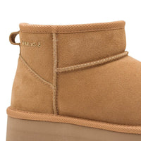 S Oliver Womens S.Oliver Womens Brown Leather Slip-On Ankle Ugg Boots 5-26352-41
