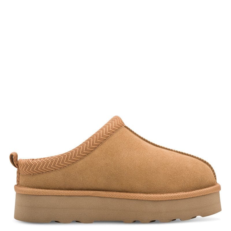 S Oliver Womens S.Oliver Womens Brown Leather Slip-On Ugg Boots 5-27104-43