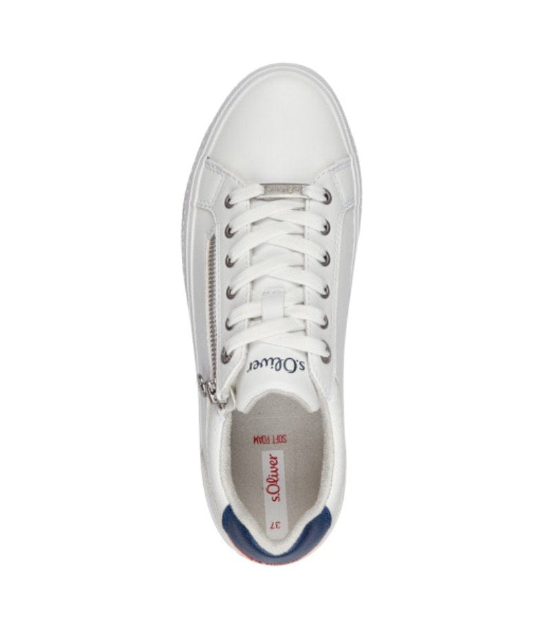 S Oliver Womens S Oliver Womens Lace Up White Fashion Trainer - 5-23600-42