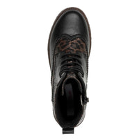 S Oliver Womens S.Oliver Womens Leopard Print Lace Up Ankle Boots 5-25232-43
