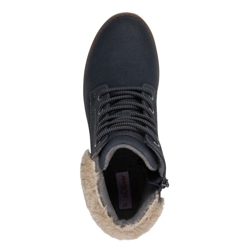 S Oliver Womens S.Oliver Womens Navy Lace Up Ankle Boots 5-26227-43