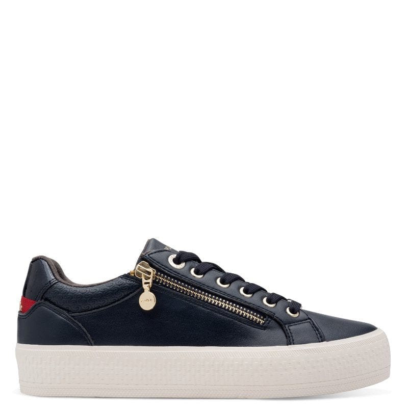 S Oliver Womens S.Oliver Womens Navy Side Zip Fashion Trainer 5-23600-42