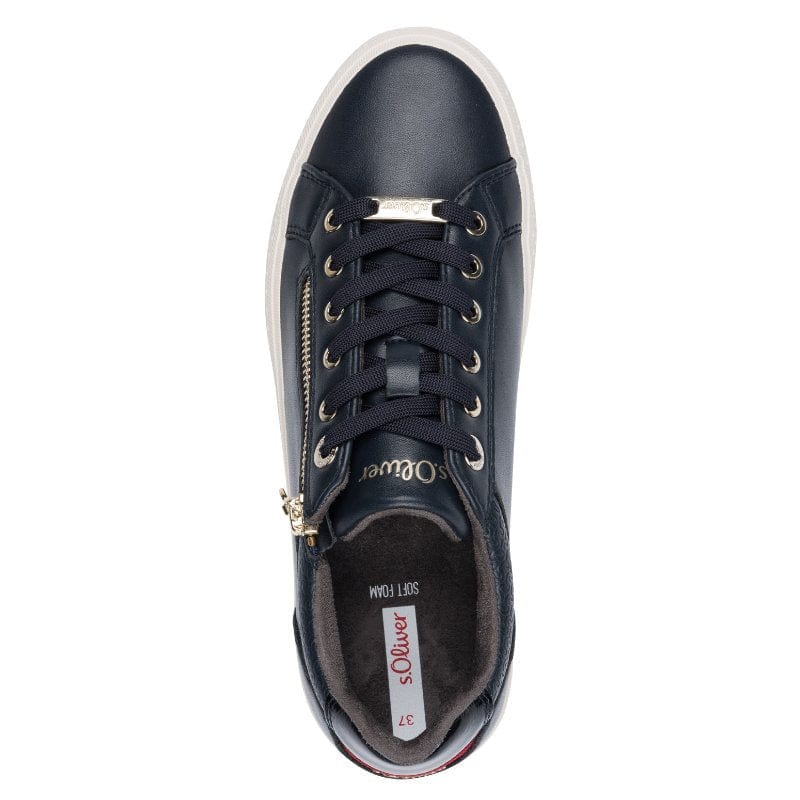S Oliver Womens S.Oliver Womens Navy Side Zip Fashion Trainer 5-23600-42