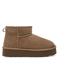 S Oliver Womens S.Oliver Womens Taupe Leather Slip-On Ankle Ugg Boots 5-26352-41