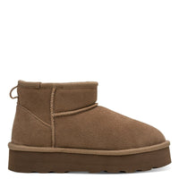 S Oliver Womens S.Oliver Womens Taupe Leather Slip-On Ankle Ugg Boots 5-26352-41