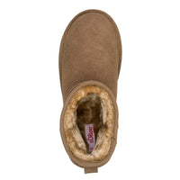 S Oliver Womens S.Oliver Womens Taupe Leather Slip-On Ankle Ugg Boots 5-26352-41