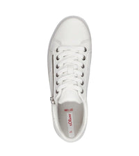 S Oliver Womens S Oliver Womens White Lace Up Front Trainer - 5-23615-42