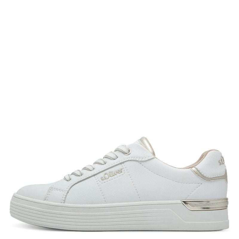 S Oliver Womens S.Oliver Womens White Lace-Up Shoe 5-23603-42