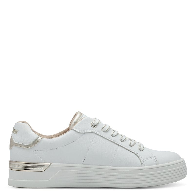 S Oliver Womens S.Oliver Womens White Lace-Up Shoe 5-23603-42