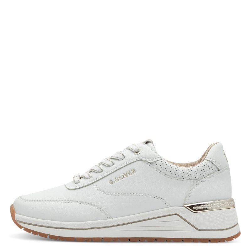 S Oliver Womens S.Oliver Womens White Lace-Up Shoe 5-23613-43