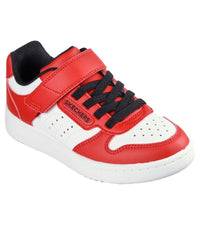 Skechers Kids 11UK / RED Skechers Boys Strap Red Court Trainer Quick Street - 405638L