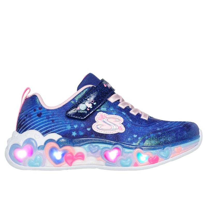 Skechers Kids Kids NAVY / 10UK Skechers Girls Junior Navy Eternal Heart Lights Runner - 302696L