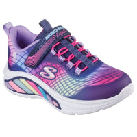 Skechers Kids Kids NAVY / 10UK Skechers Girls Junior Navy S-Lights Rainbow Cruisers Reflectin Runner - 303722L