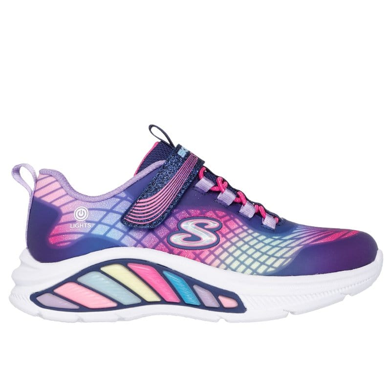 Skechers Kids Kids Skechers Girls Junior Navy S-Lights Rainbow Cruisers Reflectin Runner - 303722L