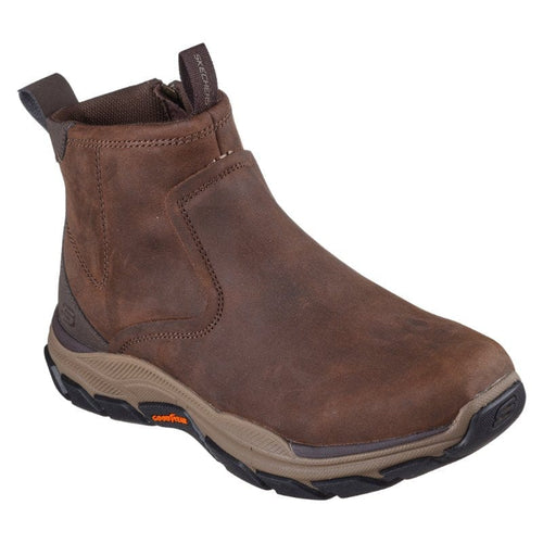 Skechers Men Mens BROWN / 8UK Skechers Mens Brown Side Zip Respected Evanston Shoe - 205176
