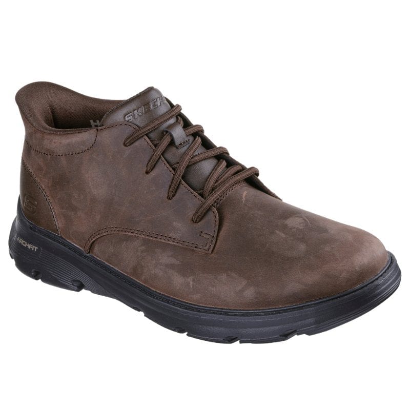 Skechers Men Mens BROWN / 8UK Skechers Mens Brown Slip-ins Relaxed Fit Arch Fit Garza Rowan Shoe 205514
