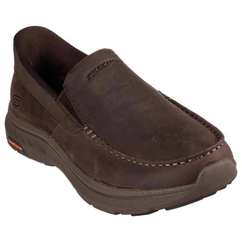 Skechers Men Mens BROWN / 8UK Skechers Mens Brown Slip-ins Relaxed Fit Pollard Osgood Shoe 205334