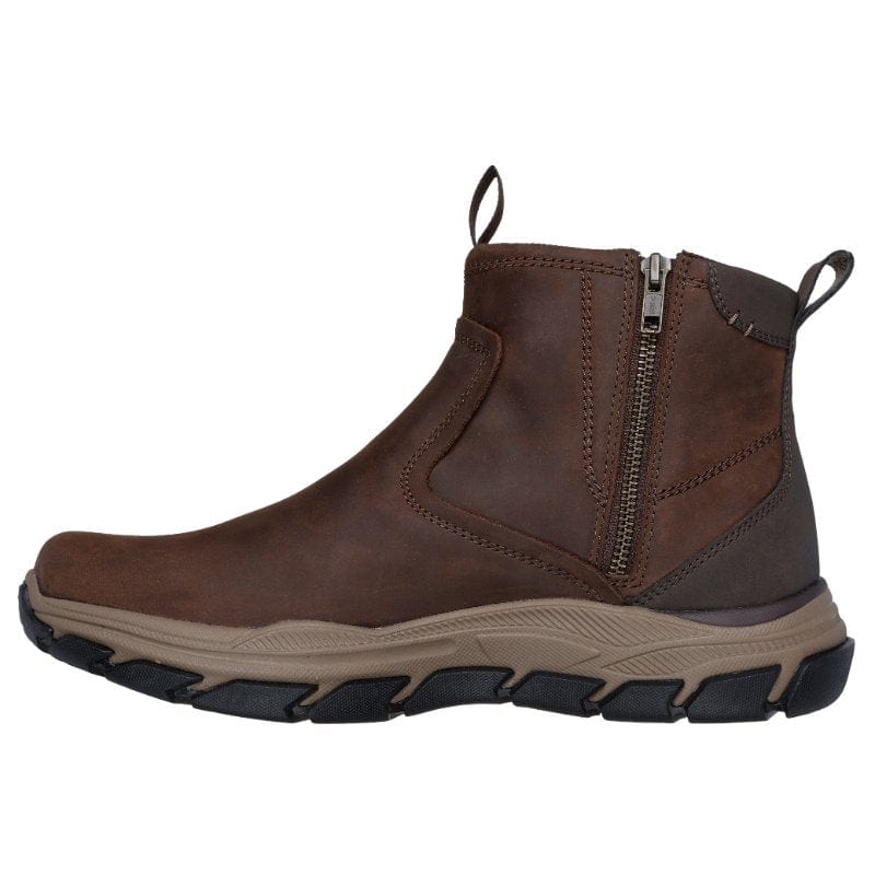 Skechers Men Mens Skechers Mens Brown Side Zip Respected Evanston Shoe - 205176