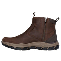 Skechers Men Mens Skechers Mens Brown Side Zip Respected Evanston Shoe - 205176