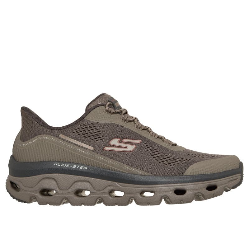 Skechers Men Mens Skechers Mens Taupe Slip-ins Glide Step Sole Glover Peak Runner - 237812