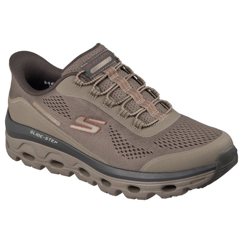 Skechers Men Mens TAUPE / 8UK Skechers Mens Taupe Slip-ins Glide Step Sole Glover Peak Runner - 237812