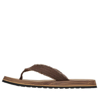 Skechers Mens Skechers Mens Brown Canvas Flip Flop Sandal Tantric - Fritz 205098