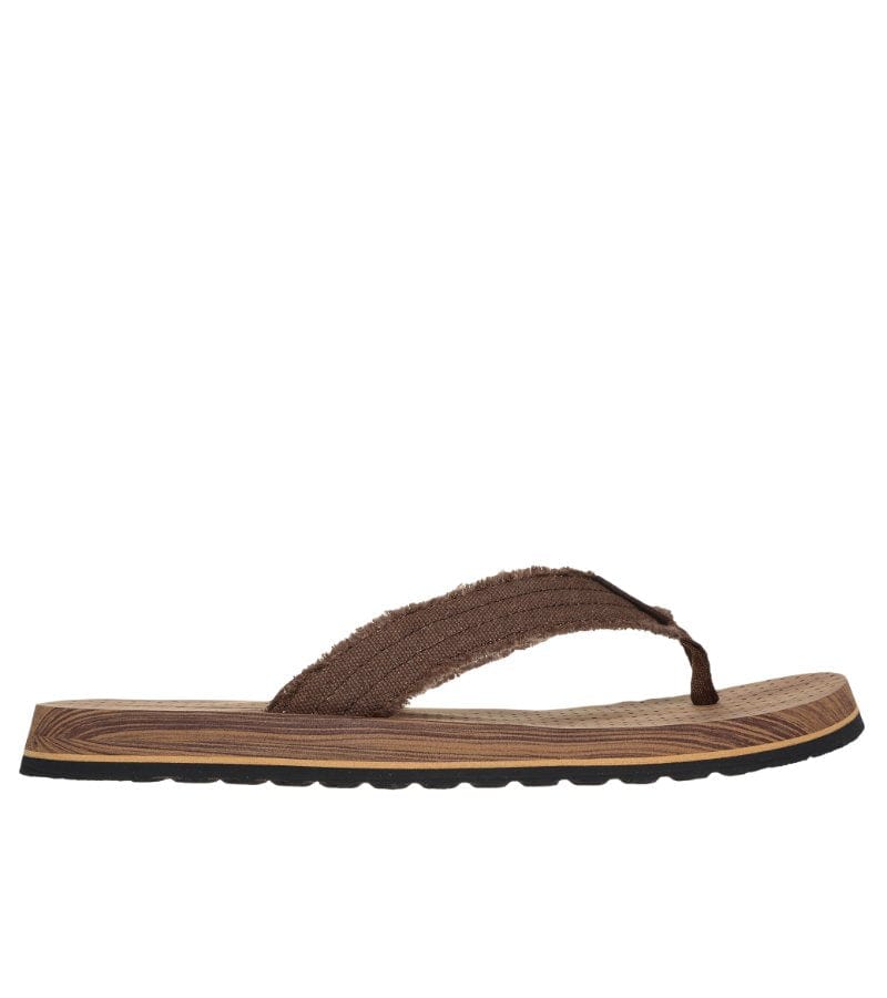Skechers Mens Skechers Mens Brown Canvas Flip Flop Sandal Tantric - Fritz 205098