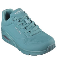 Skechers Womens 4UK / TEAL Skechers Womens Lace Up Wedge Trainer Uno - Stand On Air 73690