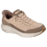Skechers Womens BEIGE / 4UK Skechers Womens Beige Contour Foam Cozy Fit Leopard Dream Fashion Trainer - 150419