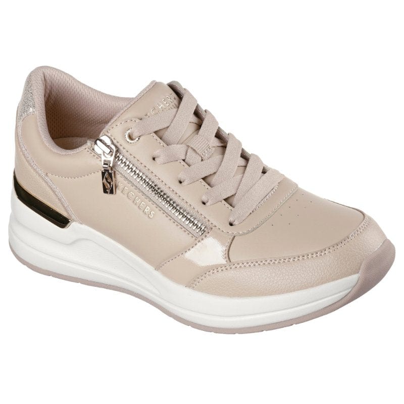 Skechers Womens BEIGE / 4UK Skechers Womens Beige Side Zip Billion 2 Side Lines Fashion Trainer - 177341