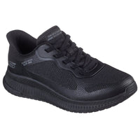 Skechers Womens BLACK / 3UK Skechers Womens Black Bobs Squad 4 Staple Look Fashion Trainer - 117624