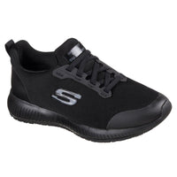 Skechers Womens BLACK / 3UK Skechers Womens Black Work Slip Resistant Relaxed Fit Squad Fashion Trainer - 77222EC