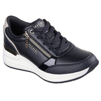 Skechers Womens BLACK / 4UK Skechers Womens Black Side Zip Billion 2 Side Lines Fashion Trainer - 177341