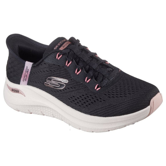 Skechers Womens BLACK / 4UK Skechers Womens Black Slip-Ins Arch Fit 2.0 Easy Chic Fashion Trainer - 150066