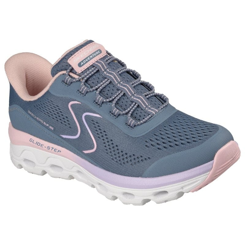 Skechers Womens BLUE / 3UK Skechers Womens Blue Slip-ins Glide Step Sole Fashion Trainer - 180272