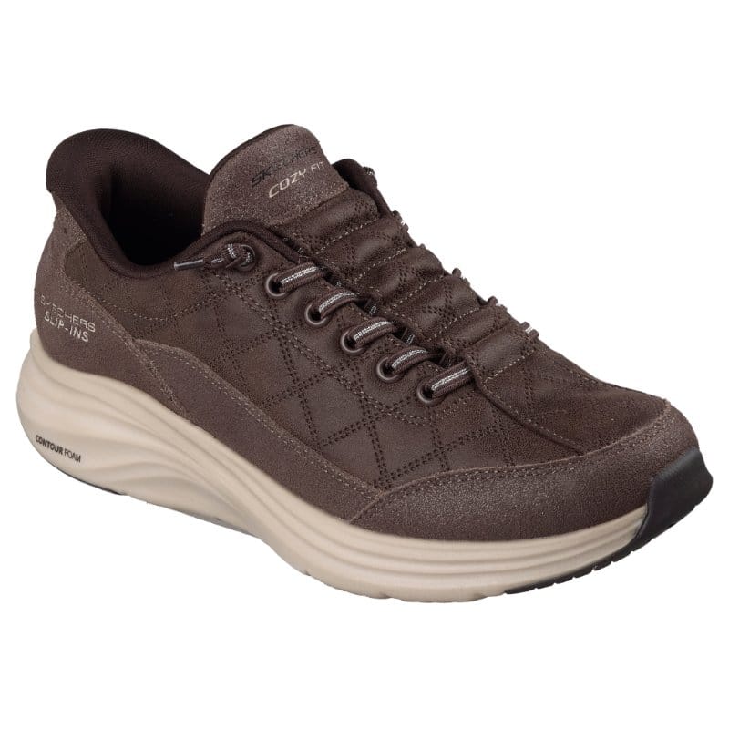 Skechers Womens BROWN / 4UK Skechers Womens Brown Contour Foam Cozy Fit Natural Ease Fashion Trainer - 150507