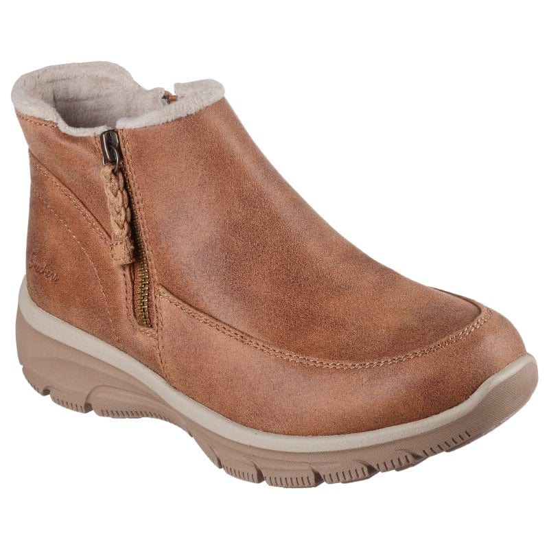 Skechers Womens BROWN / 4UK Skechers Womens Brown Easy Going Into Fall Ankle Boots - 168031